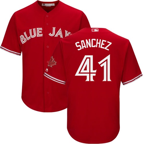Blue Jays #41 Aaron Sanchez Red Cool Base Canada Day Stitched Youth MLB Jersey - Click Image to Close
